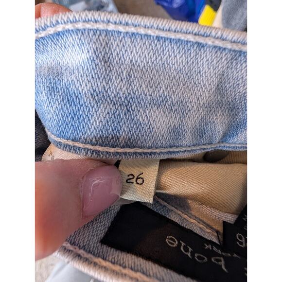 Rag & Bone Ankle Cigarette Jean Light Wash Dean Rinse Frayed Hem 26 Indie Luxe - Picture 7 of 11